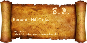 Bender Márta névjegykártya