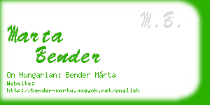 marta bender business card