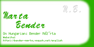 marta bender business card